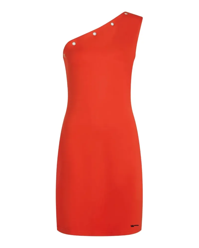 Karl Lagerfeld One-Shoulder-Minikleid mit Ösendetail - Rot Rot