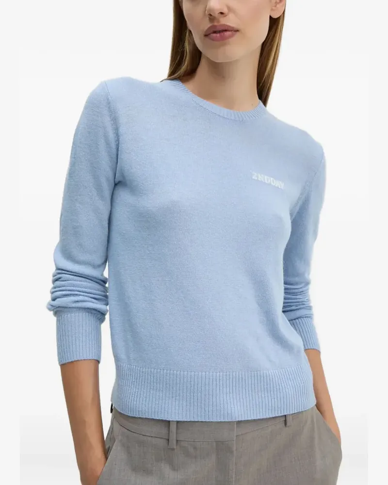 Day Birger et Mikkelsen Pullover mit Intarsien-Logo - Blau Blau