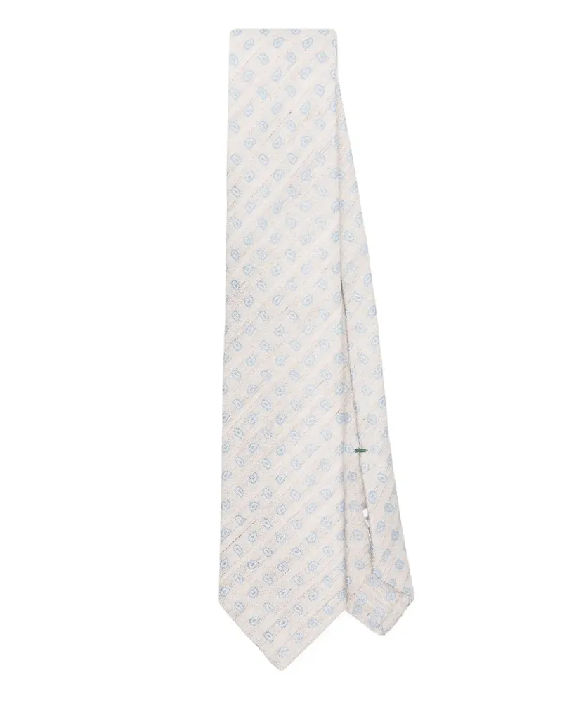 Luigi Borrelli Jacquard-Krawatte mit Paisleymuster Nude