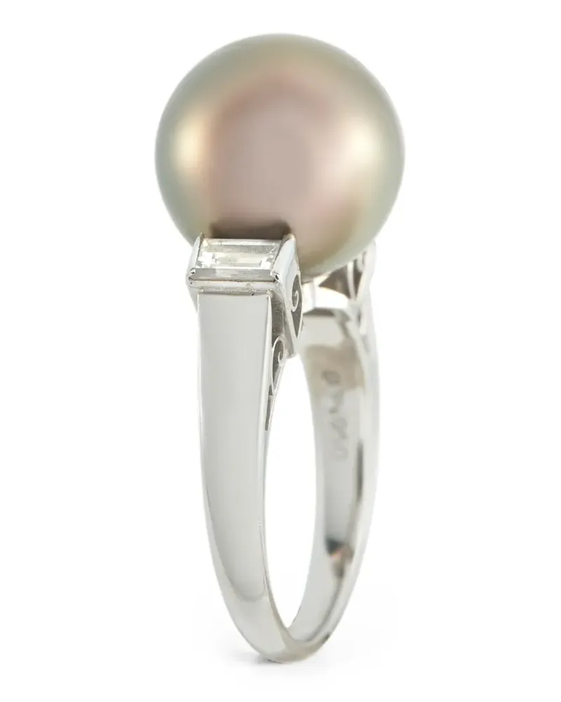 Mikimoto Tahitian pearl and diamond ring - Silber Silber