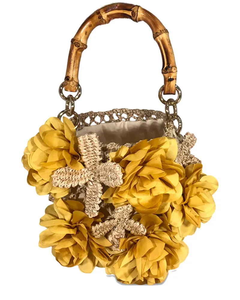 Serpui Lupita floral-appliqué tote bag - Nude Nude