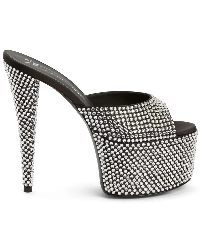 Giuseppe Zanotti GZ Aida Plateau-Sandalen mit Kristallen 150mm - Schwarz Schwarz
