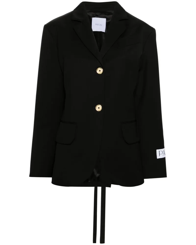 Patou Einreihiger Blazer mit Gürtel - Schwarz Schwarz