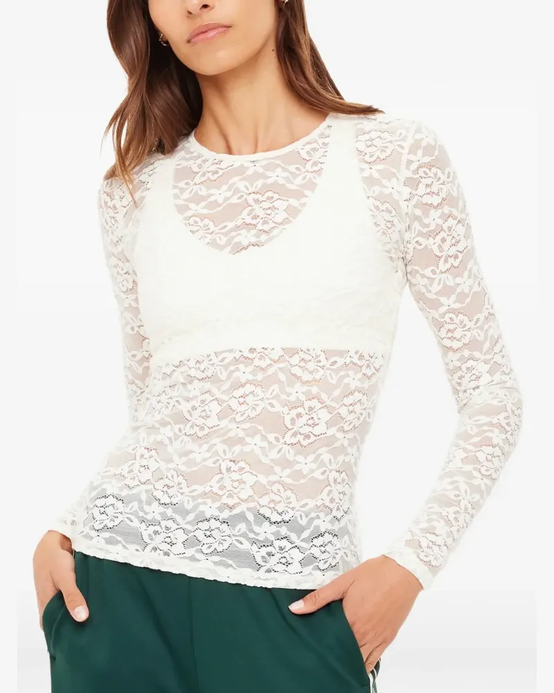 The Upside Lyon Rosa long-sleeve floral T-Shirt - Weiß Weiß