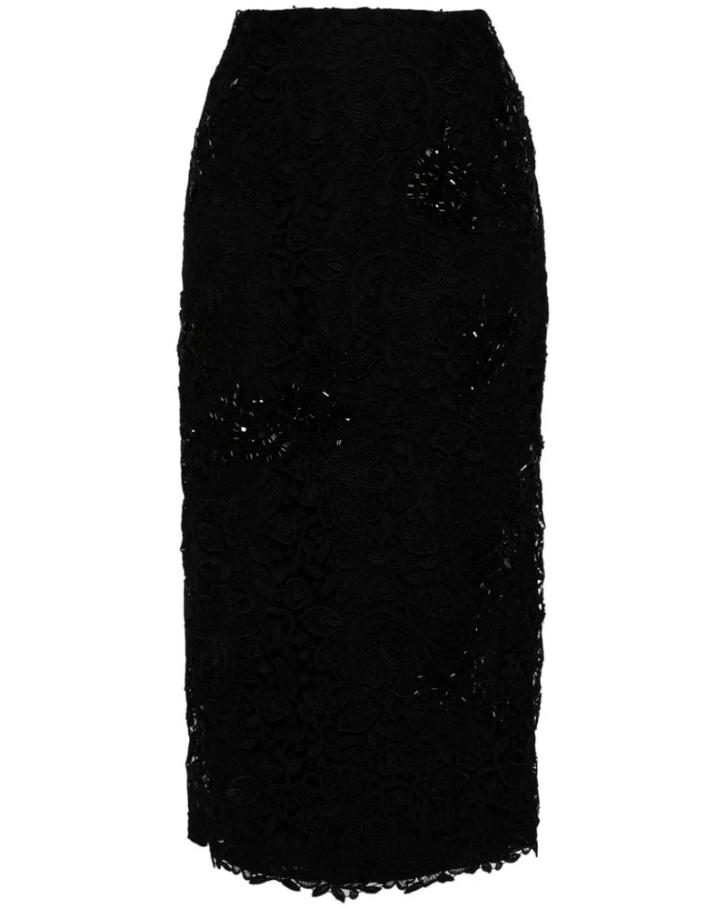 Carolina Herrera New York Bleistiftrock mit Spitze - Schwarz Schwarz
