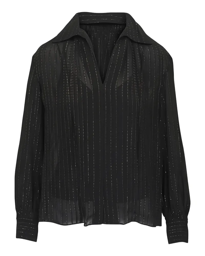 Vince striped V-neck blouse - Schwarz Schwarz