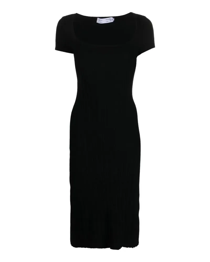 Proenza Schouler Geripptes Kleid - Schwarz Schwarz