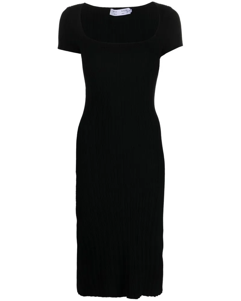 Proenza Schouler Geripptes Kleid - Schwarz Schwarz