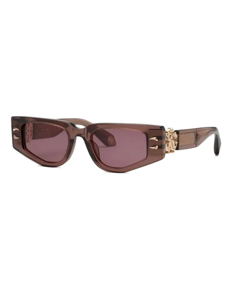 Roberto Cavalli Sonnenbrille mit geometrischem Gestell - Braun Braun