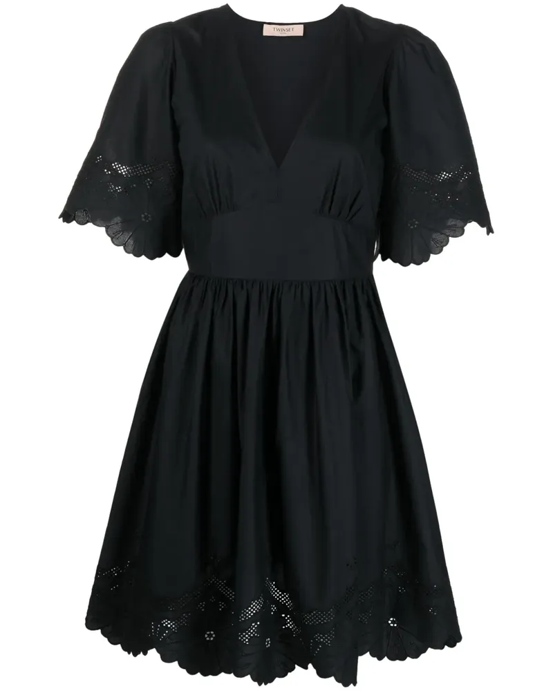 Twin-Set Kleid mit Stickerei - Schwarz Schwarz