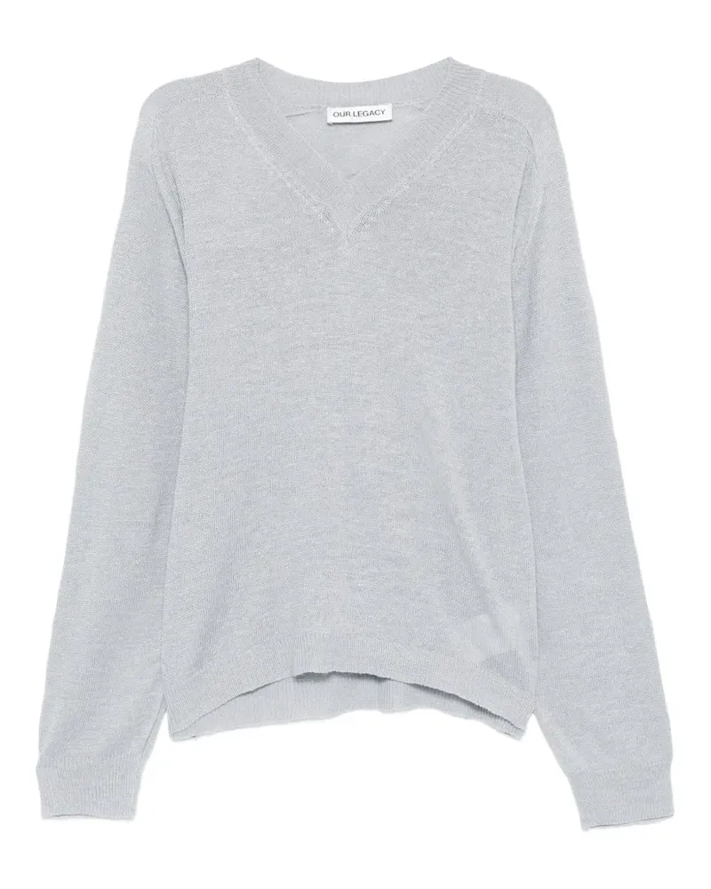 Our Legacy Sweatshirt mit V-Ausschnitt - Blau Blau