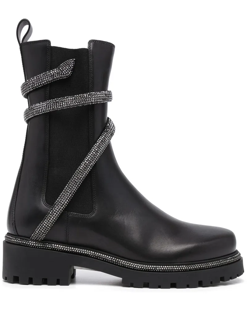 René Caovilla Verzierte Stiefeletten - Schwarz Schwarz