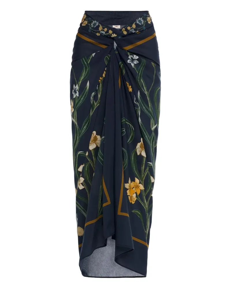 AGUA BENDITA floral print midi pareo - Blau Blau