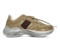 Sneakers aus Leder - Braun