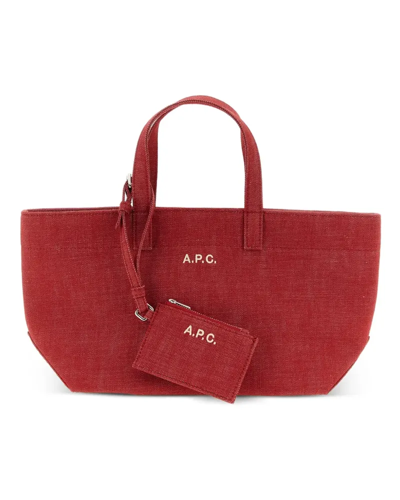 A.P.C. Small Le Drummer Toile cotton tote bag - Rot Rot