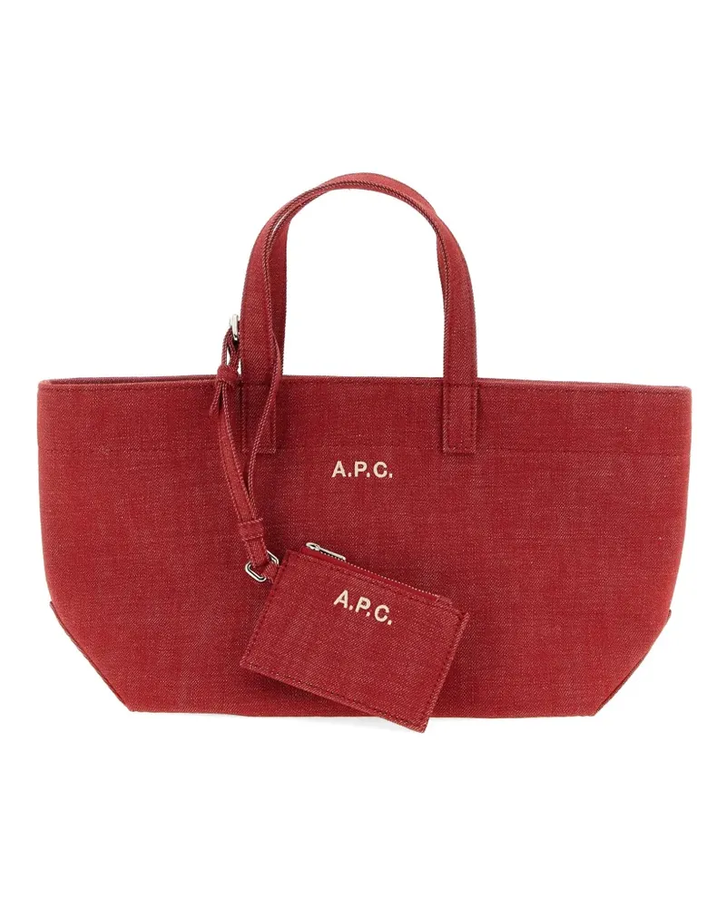A.P.C. Small Le Drummer Toile cotton tote bag - Rot Rot