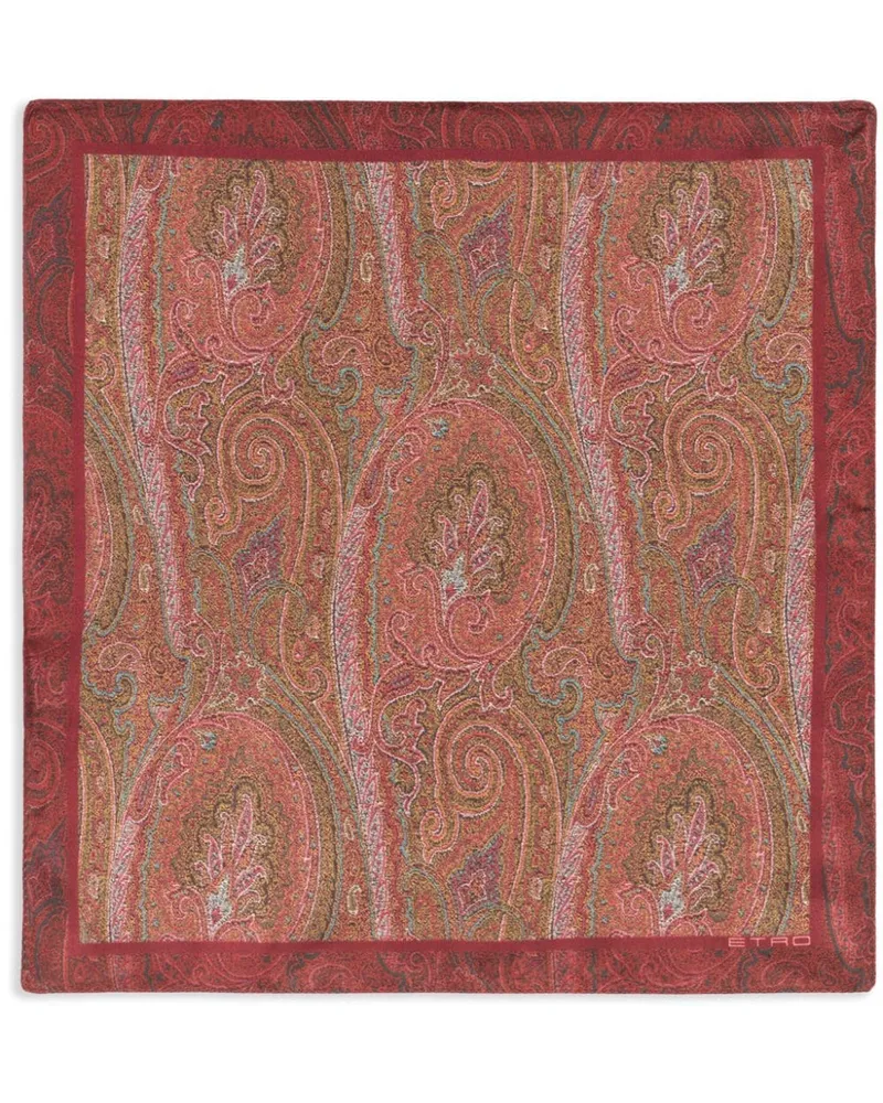 Etro Seidenschal mit Paisley-Logo-Print - Rot Rot