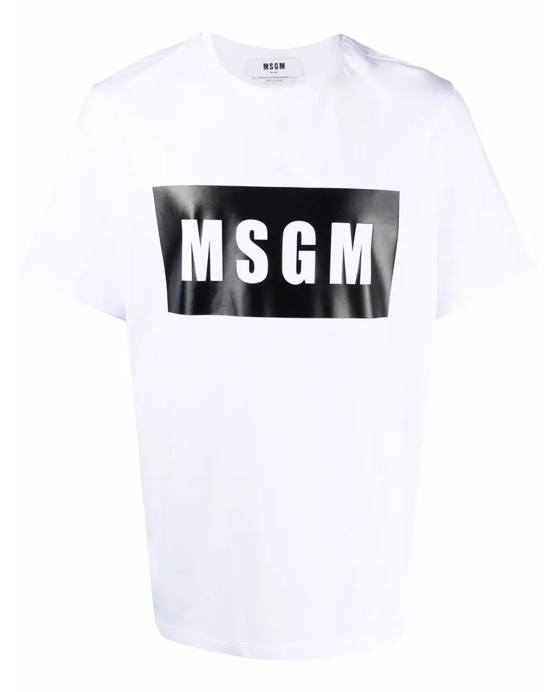 MSGM T-Shirt mit Logo-Print - Weiß Weiß