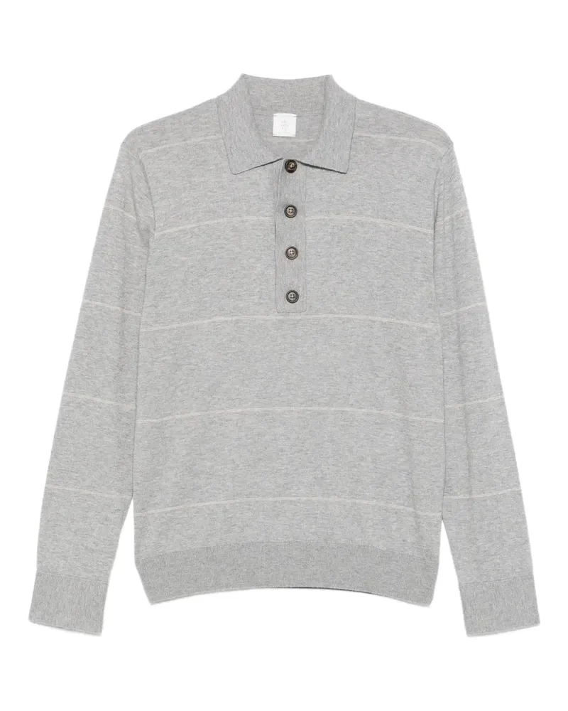 Eleventy Gestreiftes Poloshirt - Grau Grau