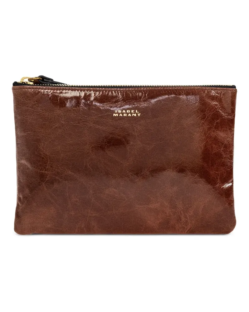 Isabel Marant Mino Clutch mit Reißverschluss - CHOCOLATE Chocolate