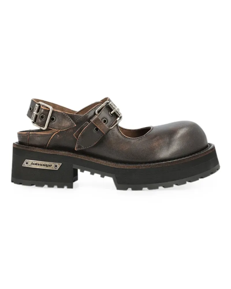 Balenciaga Venom leather mules - Braun Braun