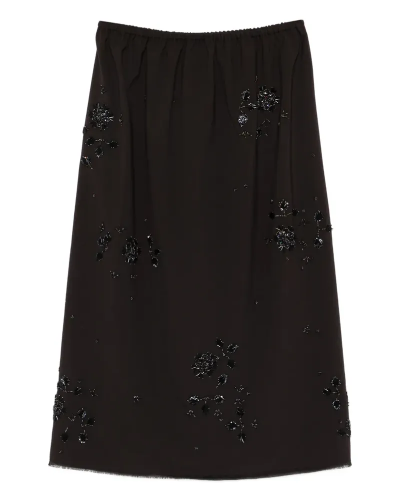 CORDERA floral-beading midi skirt - Braun Braun