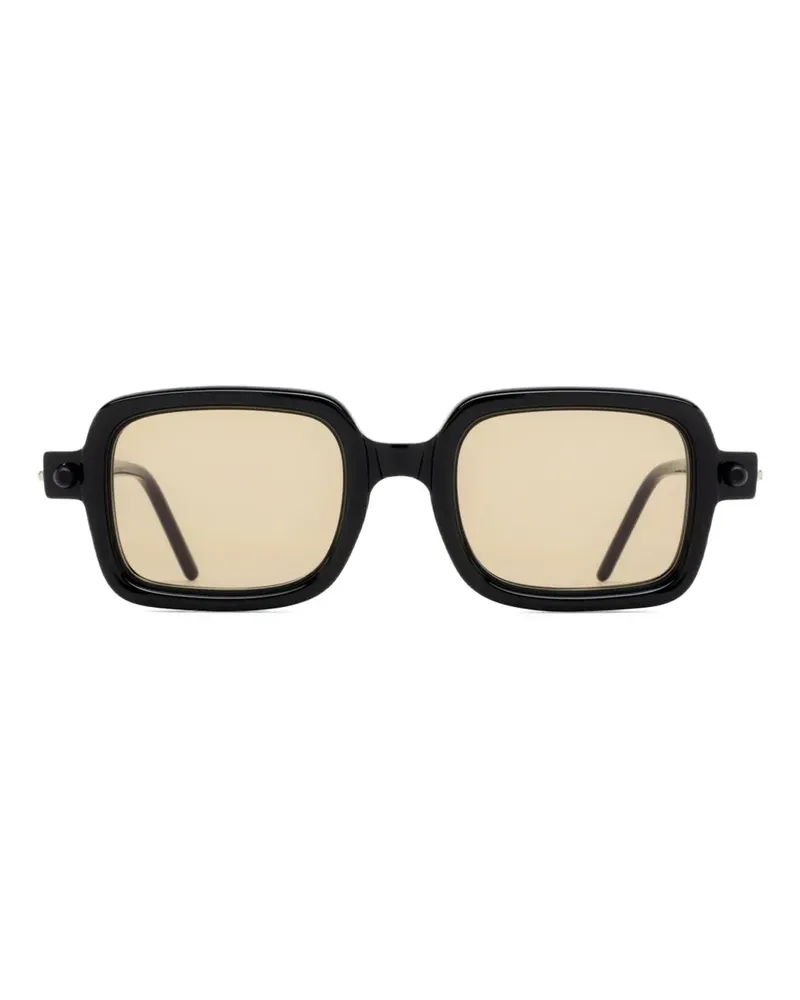 KUBORAUM P2 Sonnenbrille mit eckigem Gestell - Schwarz Schwarz