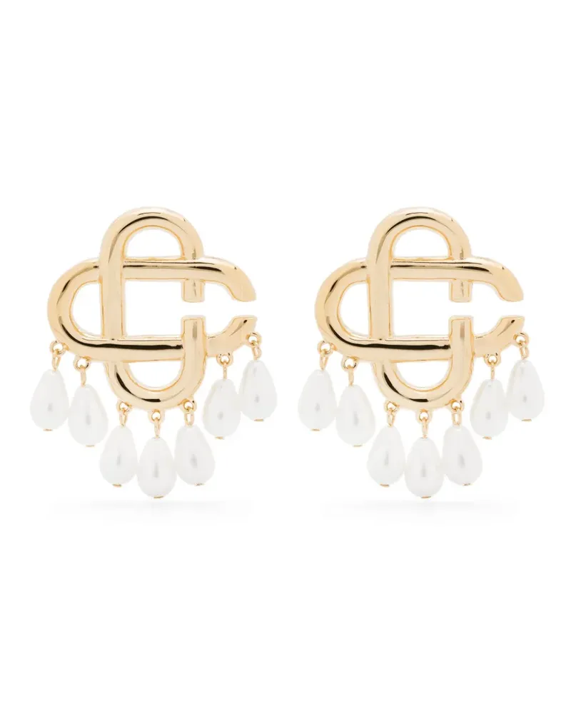Casablanca Paris Ohrringe mit Perlen-Logo - Gold Gold