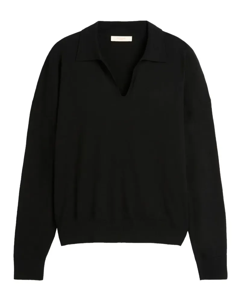Slowear V-neck polo shirt - Schwarz Schwarz