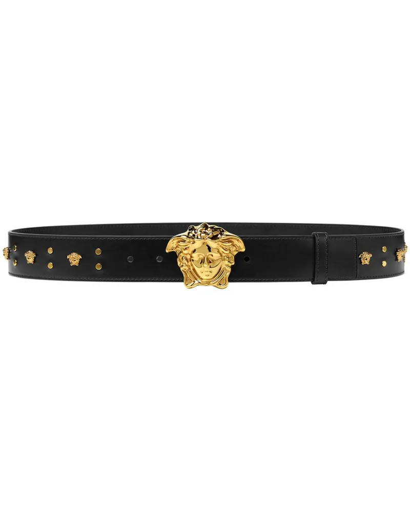 Versace La Medusa Gürtel mit Nieten - Schwarz Schwarz
