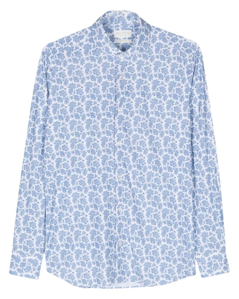 Dell'oglio Hemd mit Blumen-Print - Blau Blau