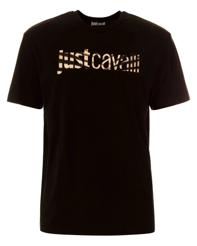 Just Cavalli T-Shirt mit Logo-Stickerei - Schwarz Schwarz