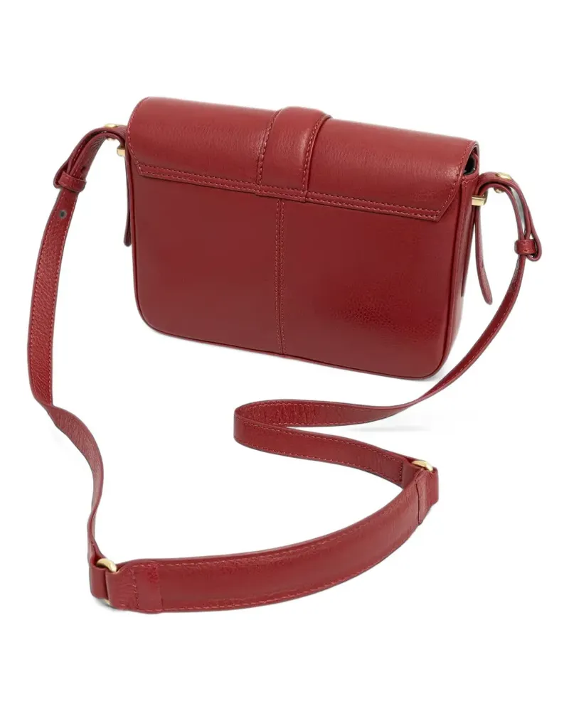 Barbour logo-plaque leather shoulder bag - Rot Rot