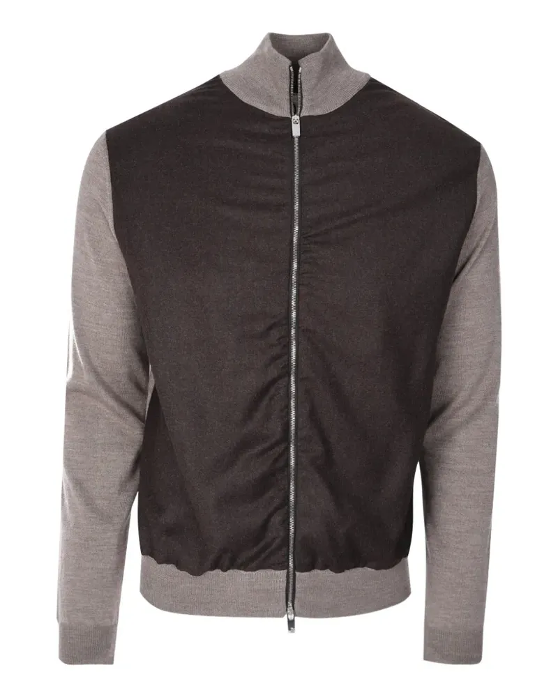Tombolini panelled turtleneck cardigan - Grau Grau