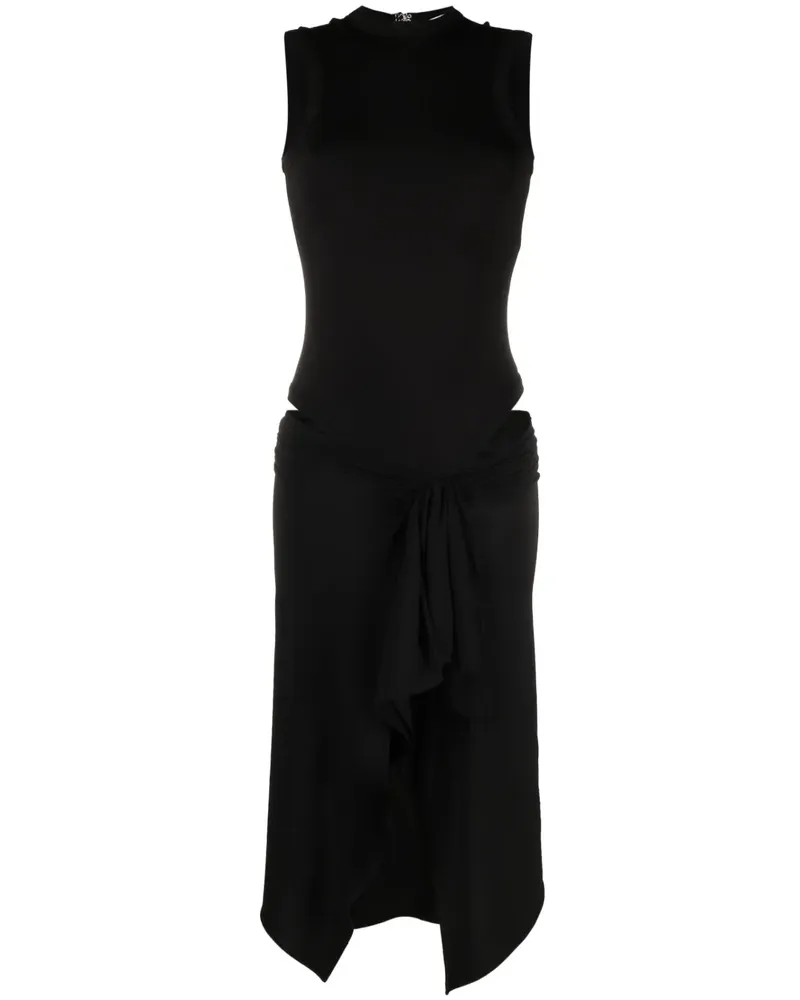 ATTICO Midikleid mit Cut-Outs - Schwarz Schwarz