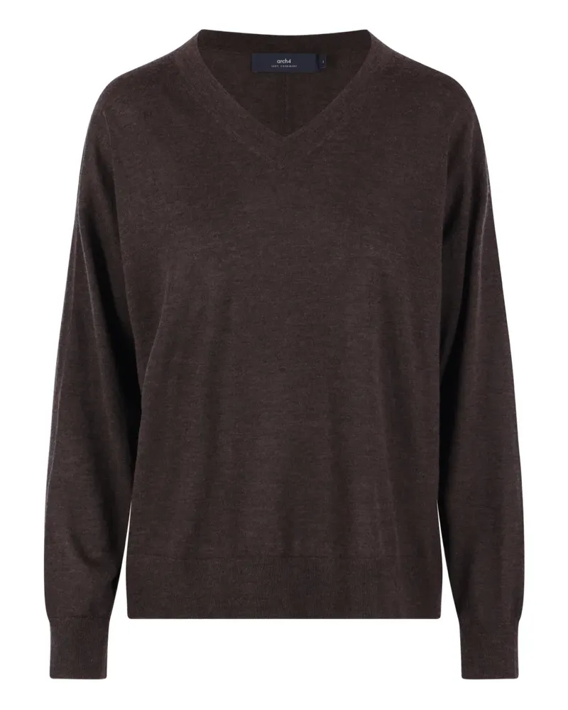 arch4 Pullover mit V-Ausschnitt - Braun Braun