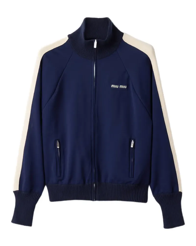 Miu Miu side-stripe track jacket - Blau Blau