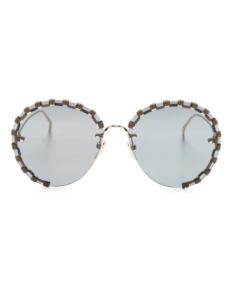 Chloé Sonnenbrille mit rundem Gestell - Gold Gold