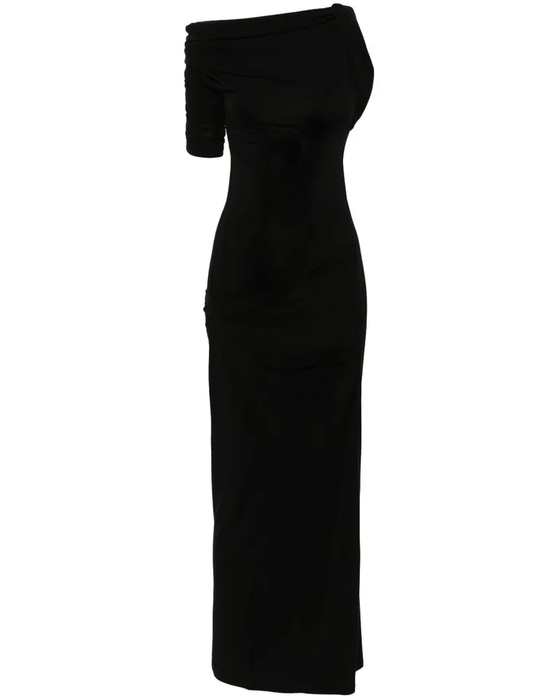 Jacquemus La Robe Drapeado Midikleid - Schwarz Schwarz