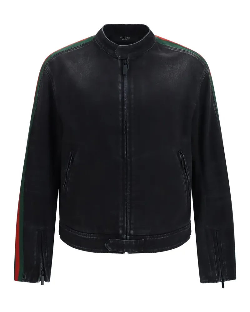 Gucci BIKER STN WSHD DK BLACK CTN DN - Schwarz Schwarz