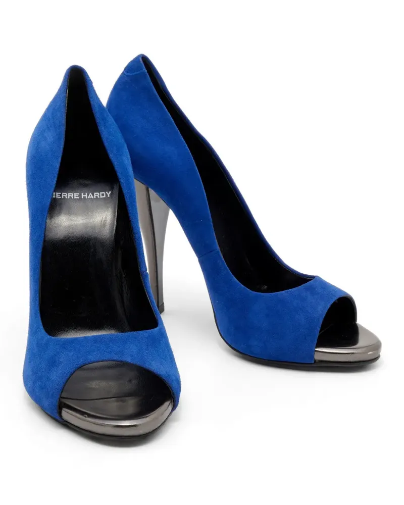 Pierre Hardy Zehenfreie Pumps aus Wildleder - Blau Blau