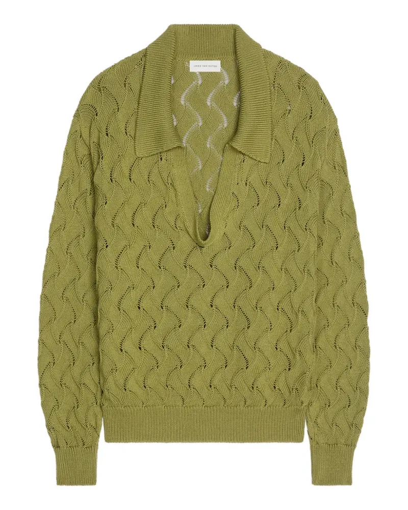 Dries van Noten Pullover mit Poloshirtkragen - Grün Grün