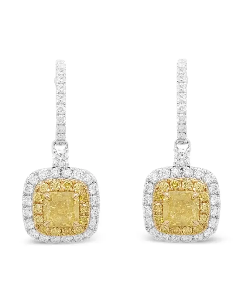 HYT Jewelry 18kt Gelb- und Weißgoldohrringe mit Diamant Weiß