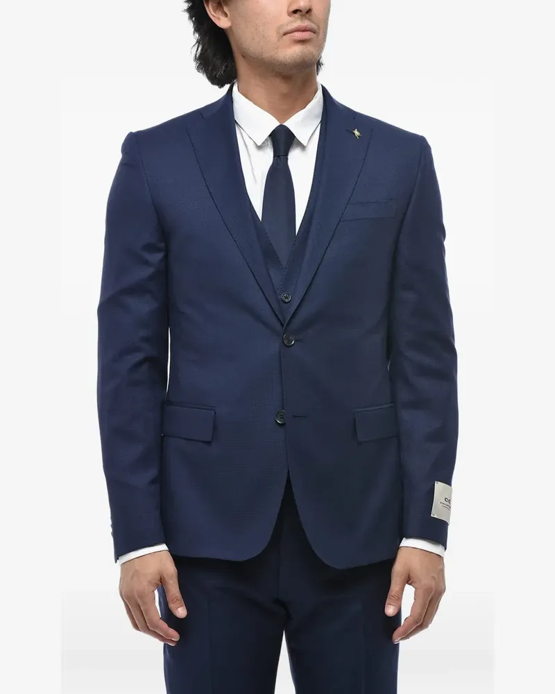 Corneliani single-breasted flap-pockets suit - Blau Blau