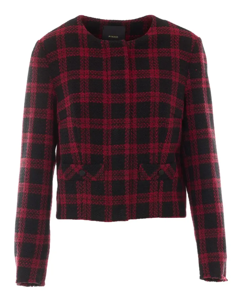 Pinko Tweed-Jacke mit Karomuster - Schwarz Schwarz