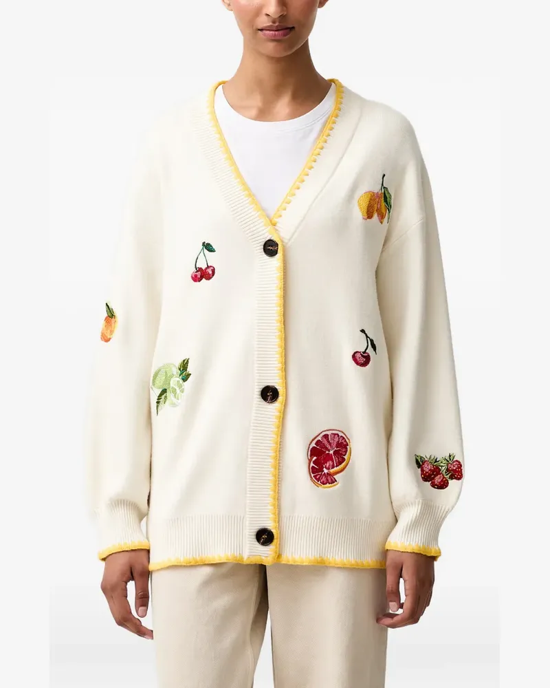 Never Fully Dressed Cardigan mit Früchte-Stickerei - Nude Nude