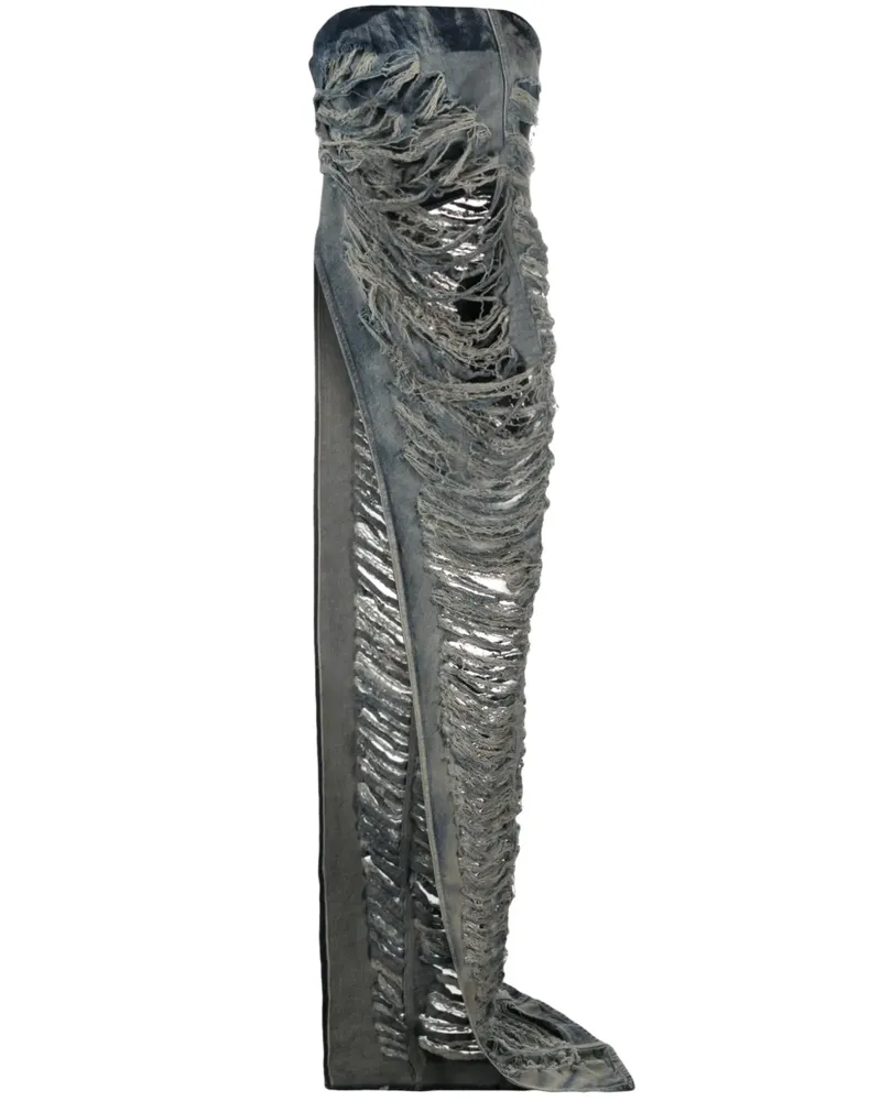 Rick Owens Luxor Oberteil in Distressed-Optik - Blau Blau