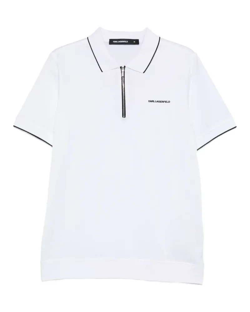 Karl Lagerfeld Poloshirt mit Reißverschluss - Weiß Weiß