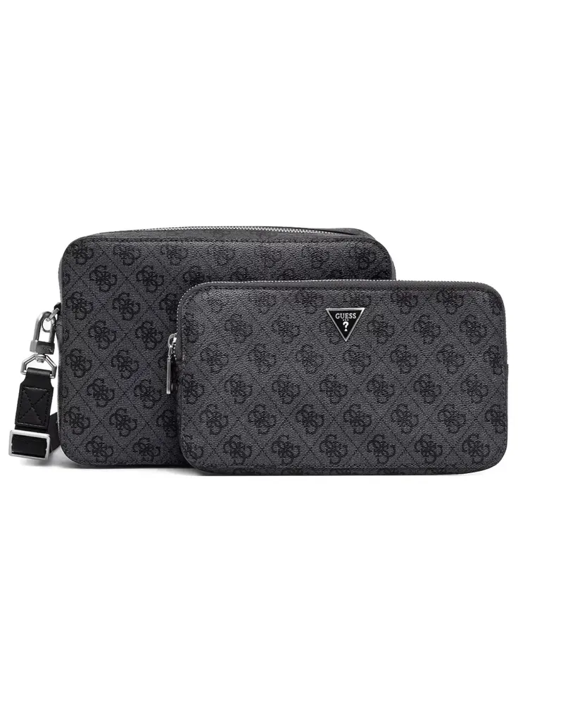 Guess Clutch-Set mit Monogramm-Print - Schwarz Schwarz