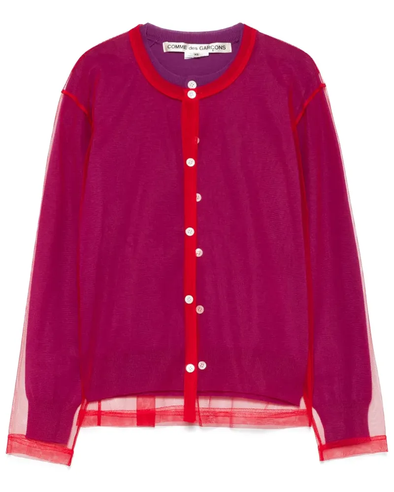 Comme des Garçons Cardigan mit Overlay-Mesh - Violett Violett